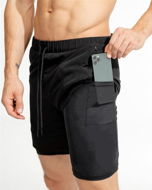 2 in 1 Double Layer Running Shorts